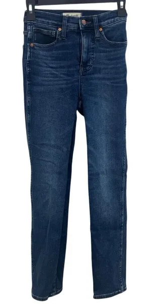 Madewell “stovepipe” dark wash non distressed high rise jeans size 23 #717 thumbnail 1
