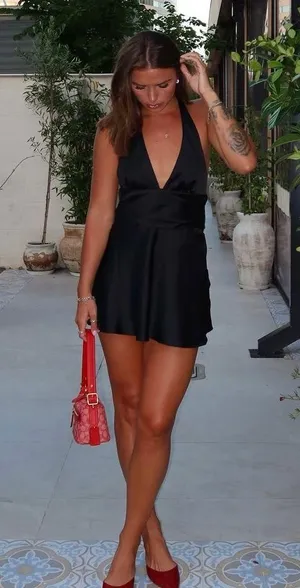 Zara little black dress mini halter flowy tied bow open back evening party cocktail thumbnail 11