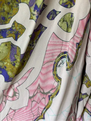 Emilio Pucci Pink Patterned Tunic Top 3/4 Sleeves Boat Neck Luxury Designer thumbnail 4