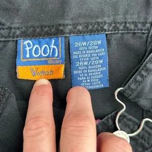 Vintage Winnie the Pooh Tigger Denim Shortalls Womens 26W/28W Disney Embroidered thumbnail 3