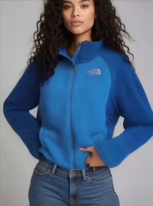 The North Face Fleece Jacket - Blue Teal - Size LG thumbnail 1