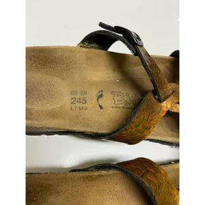 Birkenstock Birki's Sandals Sz 38‎ 7 5 Copper Bronze Snakeskin Print Shoes thumbnail 6
