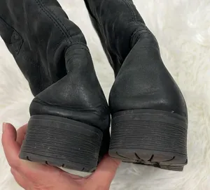 Aldo Size 9 Black Lambs Fur Lined Heeled Biker Moto Boots thumbnail 10