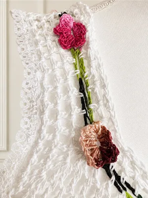 Handmade Cadeltef Ecuador White Cotton Crochet Floral Maxi Dress Boho Cottagecore thumbnail 5