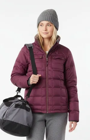 Cabelas Purple Zip Up Long Sleeve Down Filled Jacket M thumbnail 1