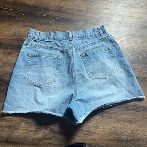 Willi Smith Blue Jean Shorts with Frayed Hem thumbnail 2