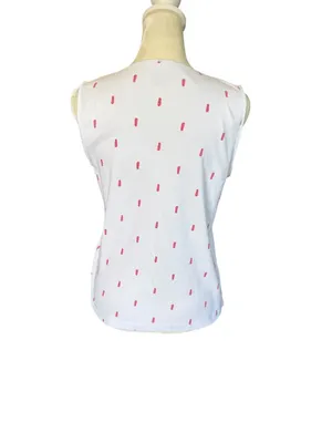 Christopher & Banks white sleeveless flip flop print tank top women's size M thumbnail 4