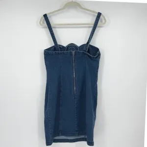 Anthropologie Porridge Denim Rosette Mini‎ Dress Medium Blue Bodycon NWT thumbnail 2