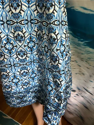 The Limited Women’s Blue & White Floral Sleeveless Printed A-Line Dress 14 thumbnail 4
