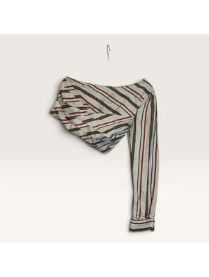 J.O.A. Los Angeles One-Shoulder Striped Cotton Top thumbnail 2