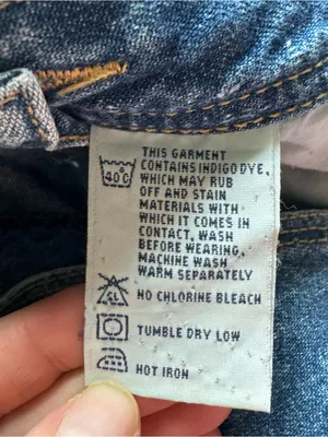 VTG 90s Y2K Union Bay Denim Overall Shorts Shortalls S Blue Jean Americana USA thumbnail 7