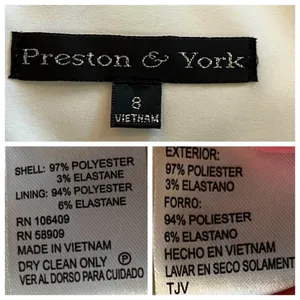 Preston & York Women’s Dress Sheath Classic Black White Color Block Size 8 thumbnail 9