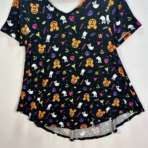 Disney Parks Halloween Mickey Jack O Lantern Lattice Back Top Small Black thumbnail 3