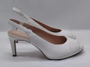 Kelly & Katie Womens Slingback Heels Size 9 White Peep Toe Pumps Bridal Shoes thumbnail 1