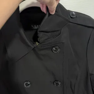 Lauren Ralph Lauren Black Label Trench Coat Black Small Lined NO BELT Preppy thumbnail 11