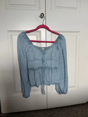 Aerie Chambray Blouse thumbnail 2
