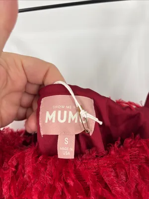 Show Me Your Mumu Valencia Red Feather Mini Dress small new thumbnail 2