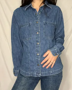 Vintage LL Bean Denim Snap Up Shirt thumbnail 1