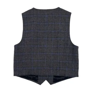 Madewell Vest Womens 14 Gray Blue Plaid Wool Italian Fabric Academia Preppy Fall thumbnail 2