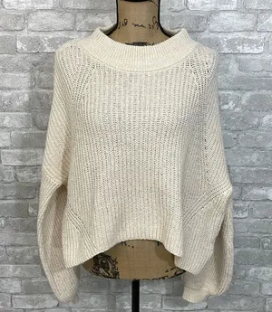 BP Cream Ribbed Cable Knit Sweater thumbnail 1