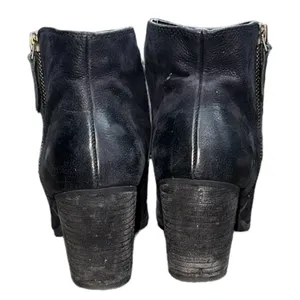 Women's Black Leather Ankle Heeled Boots Size‎ 5.5 thumbnail 5
