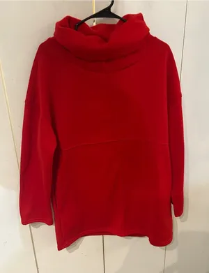 Cozy Red Funnel Neck Women's Sweater Size L thumbnail 1