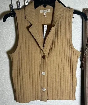 Madewell Irene Ribbed Sleeveless Vest thumbnail 1