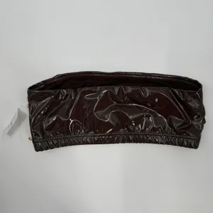 Good American Bikini Top Size Medium Faux Patent Leather Bandeau NWT Swim Brown thumbnail 2