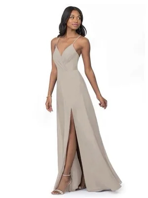 NWT‎ Azazie Everleigh Frost A-Line Pleated Chiffon Maxi Bridesmaid Dress thumbnail 2
