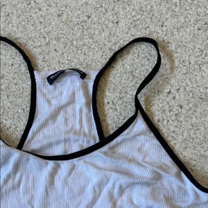 Brandy Melville White Tank with Black Edges thumbnail 3
