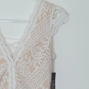 Lulu's Give a Glam Lace Lace-Up Bodycon Mini Dress Bride Womens‎ Size Medium NWT thumbnail 5