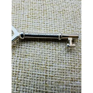 Tiffany & Co Elegant Large Sterling Silver Open Heart Key Pendant Only W/Box‎ thumbnail 5