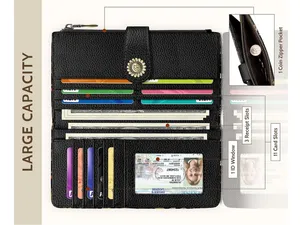 Floral Mushroom Black Leather Phone Wallet with Snap Closure thumbnail 2