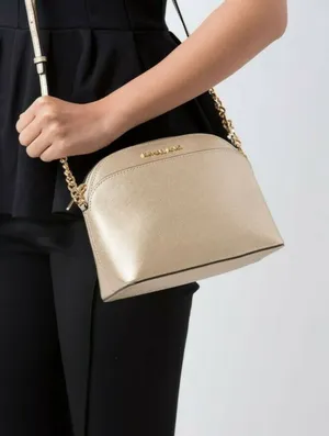 Michael Kors Emmy Saffiano Gold Women's Crossbody Bags thumbnail 2