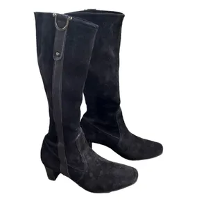Manas Design Italy Black Suede Heeled Boots 7 thumbnail 6