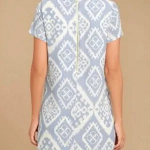Lulus ✨ Give Me a Print Light Blue Print Shift Dress✨ thumbnail 4