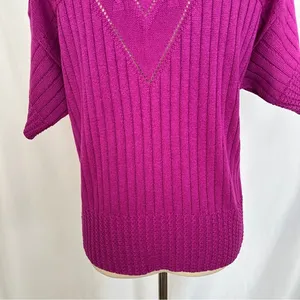 Vintage College Point Sweater Womens Medium Short Sleeve Round‎ Neck Made In USA thumbnail 7