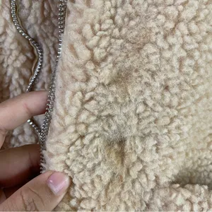 Polly oversized teddy bear tan pixie coat jacket with pockets women size S/M thumbnail 13