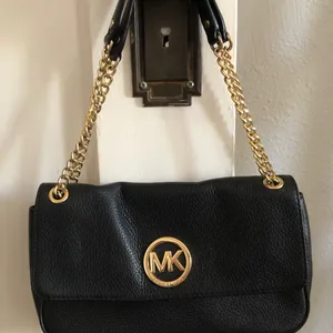 Michael Kors Black Shoulder Bag with Gold Accents thumbnail 13
