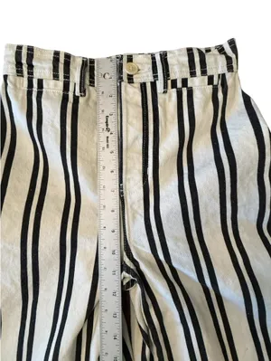 Reformation Logan Ultra High Rise Wide Leg Jeans Size 25 Black White Stripe thumbnail 13