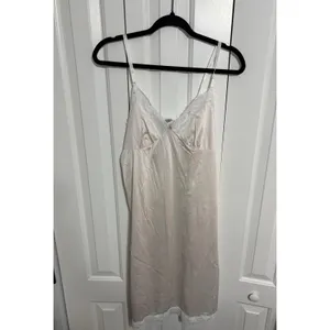 Vintage Style Satin Slip Dress Lace‎ Trim Cream Romantic Coquette Small thumbnail 5