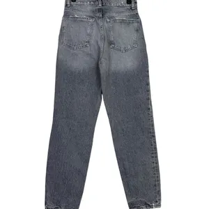 ZARA Wide Leg High Rise Vintage DInspired istressed Cropped Jeans 2 Rinsed Black thumbnail 15