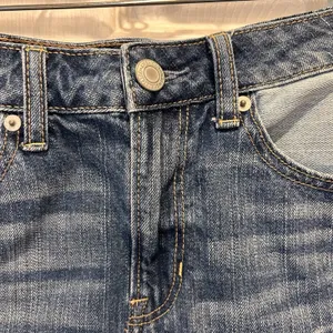 American‎ Eagle Patchwork Denim Mini Skirt Blue Cotton Frayed Hem Sz 4 Festival thumbnail 3