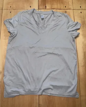 90 Degree By Reflex Women's Gray V Neck Short Sleeve Activewear T‎ Shirt Size L thumbnail 1