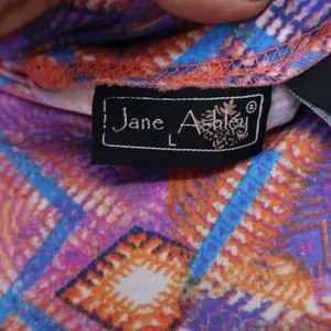 Jane Ashley Maxi Skirt Womens L Orange Purple Geometric Chevron NEW thumbnail 2