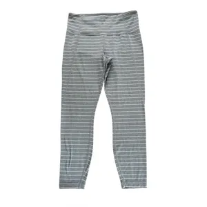 Athleta Stripe Salutation Leggings In Powervita Gray White Womens Medium thumbnail 2