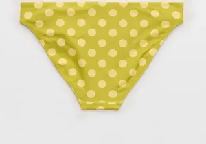 aerie Lime and White Polka Dot Bikini Bottom thumbnail 1