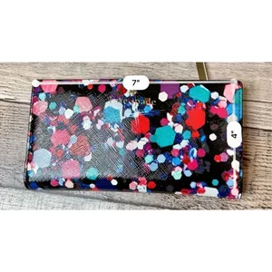 Kate Spade Grant Lane Bright Jewel Stacy Saffiano Leather Wallet‎ Black Multi thumbnail 3