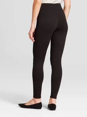 A New Day Hi Waist Ponte Leggings Black Wide Waist Power Stretch Ankle Length S thumbnail 2