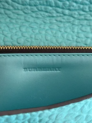 Burberry Madison Wallet on a Chain Pebble Leather Crossbody Bag in Aqua Teal thumbnail 15